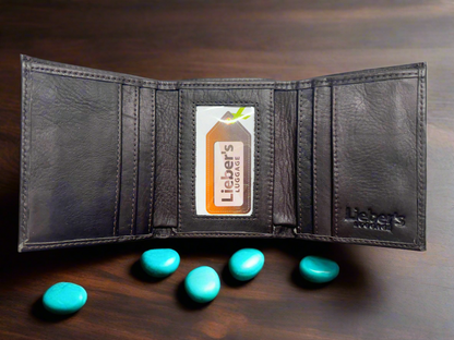 Lieber's Leather Trifold Wallet with RFID Blocking Card