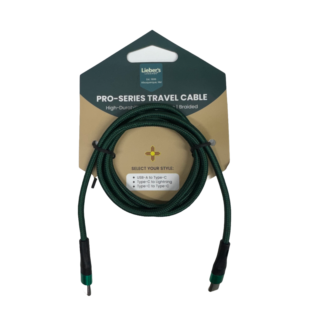 Lieber's Luggage Pro-Series Travel Charging Cable Type-C to Type-C (20V3A 60W) Green