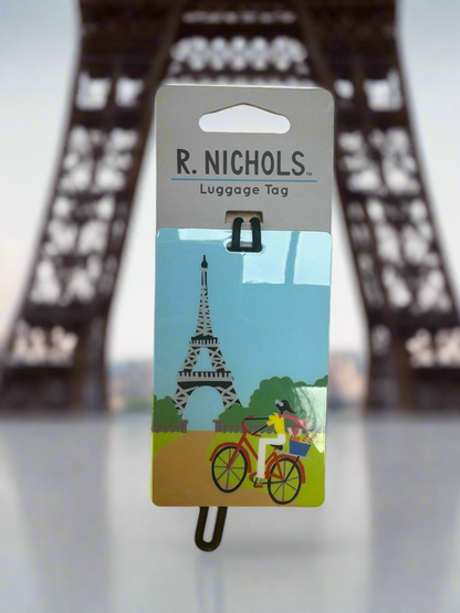 R. NICHOLS Placard Luggage Tag Bike Paris