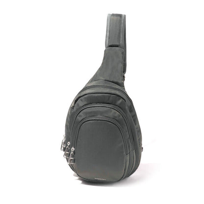 Baggallini Securetex Anti-Theft Multi Zip Sling Charcoal