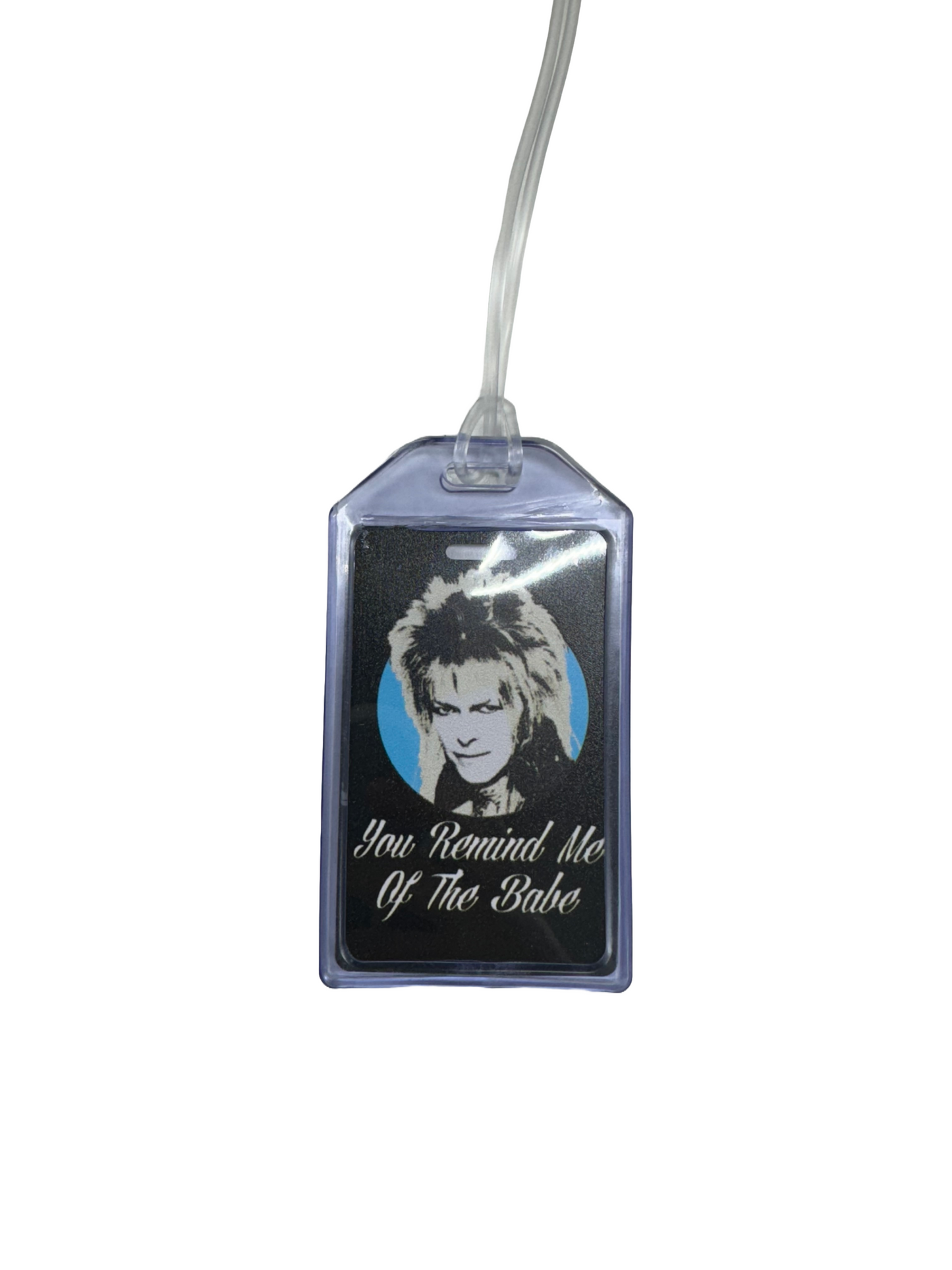 Jelly Luggage Tag with plastic placard- Inspired by Labyrinth- $5.99