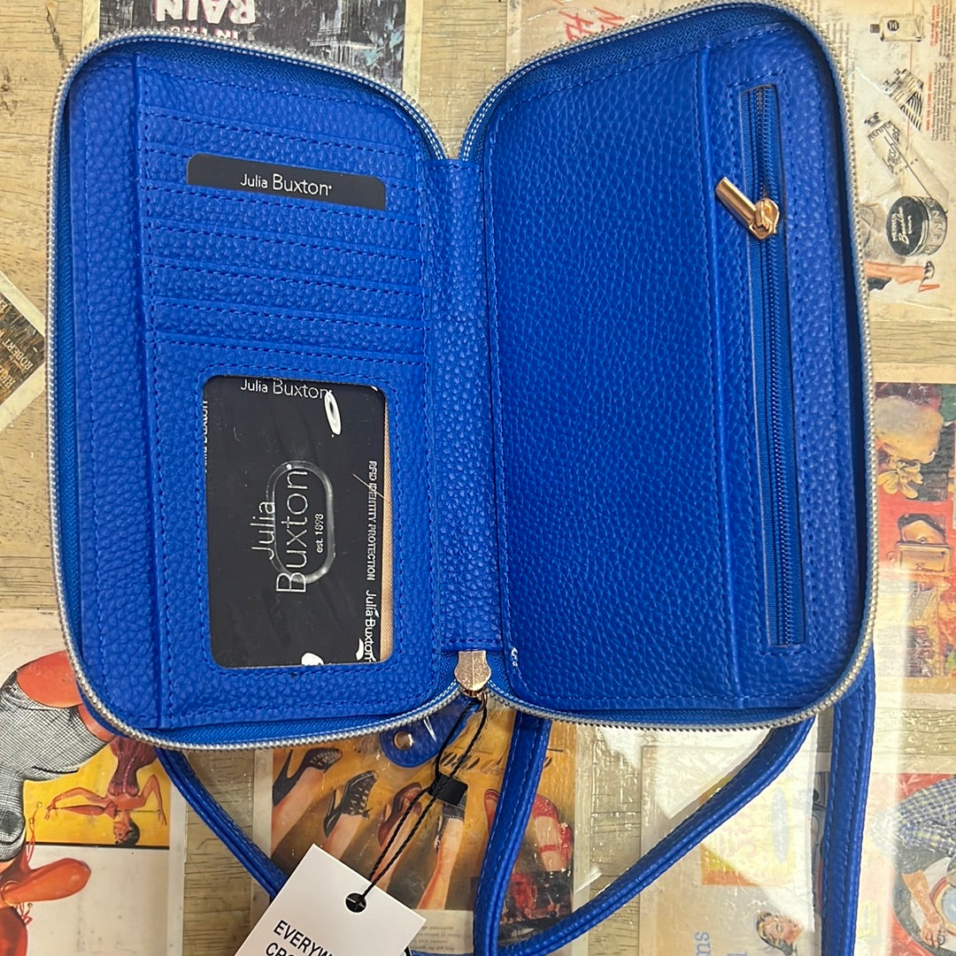 On Sale- Julia Buxton Vegan Leather RFID Everywhere Crossbody Cellphone Wallet Bag