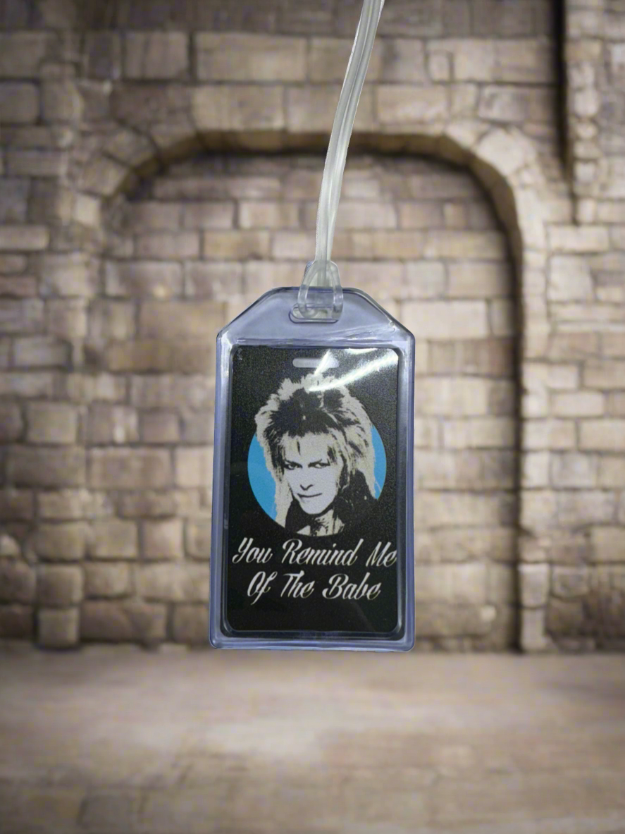 Jelly Luggage Tag with plastic placard- Inspired by Labyrinth- $5.99