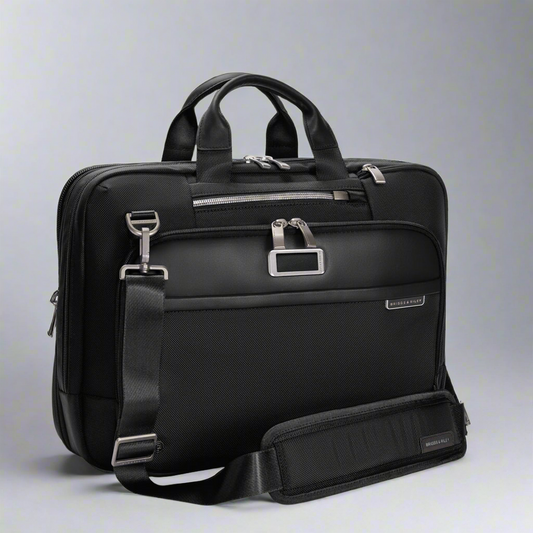 Briggs & Riley @WORK Medium Expandable RFID Brief (Free Monogram)- KB525X Navy