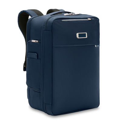 Briggs & Riley Baseline Medium Convertible Backpack with laptop compartment and trolley passthrough Blue