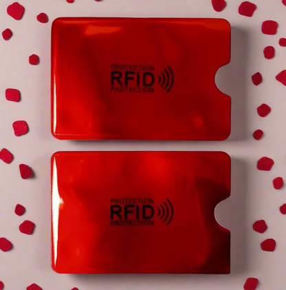 2-Pack RFID Blocking Credit Card Sleeves Red