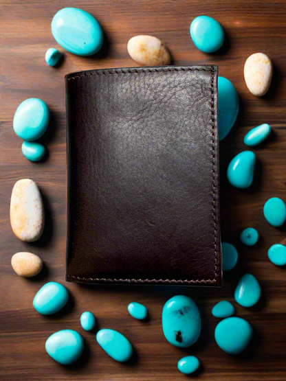 Lieber's Leather Trifold Wallet with RFID Blocking Card Brown
