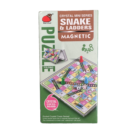 KOKOSUN Mini Snakes & Ladders Magnetic Folding Travel Board Game Snake & Ladders