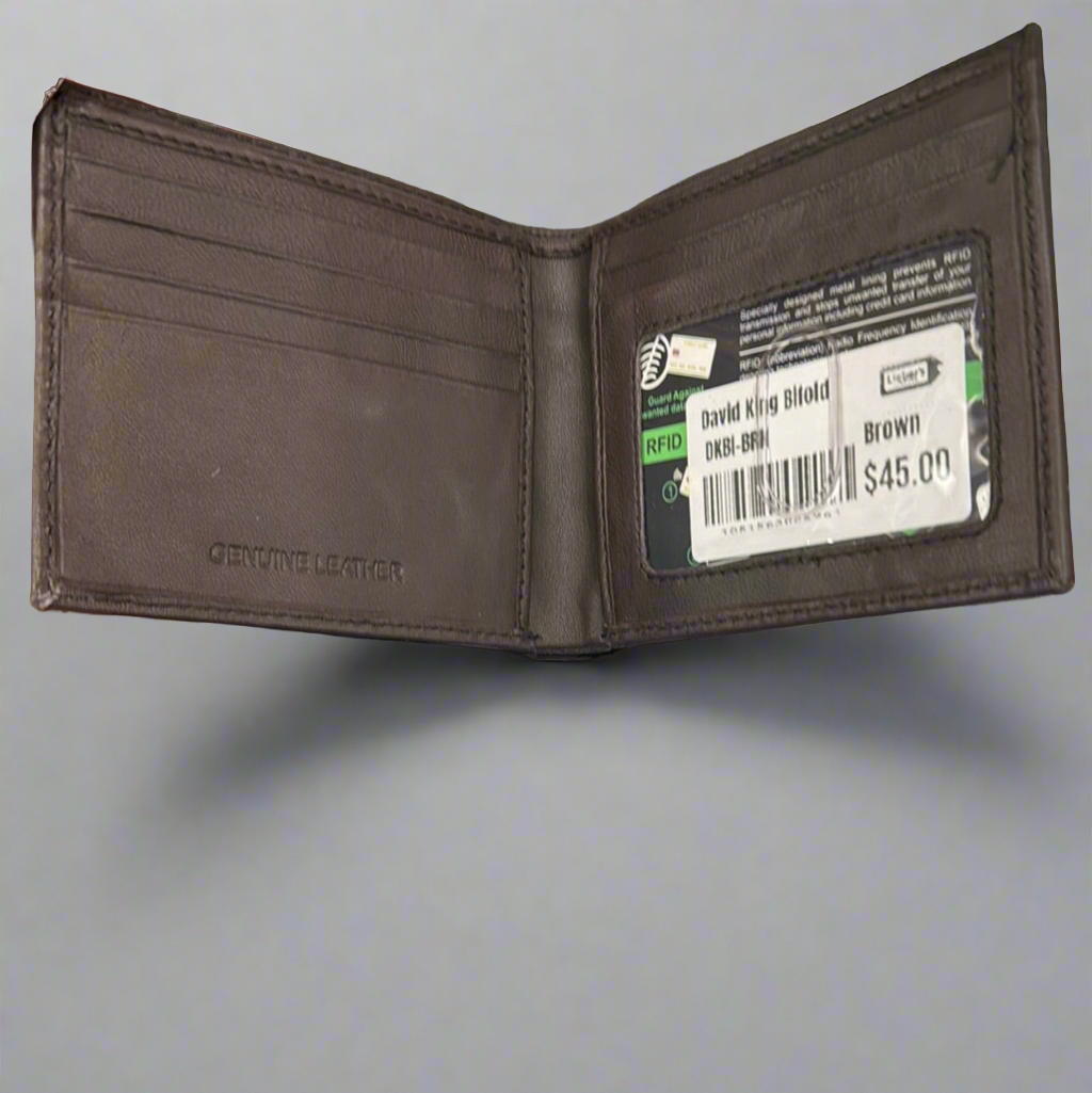 DK Leather RFID Bifold Wallet- $20