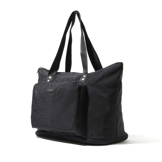 Baggallini Carryall Expandable Packable Tote w/ Trolley Sleeve Black