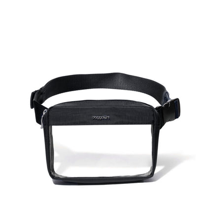 Baggallini Clear Stadium Belt Bag Sling Black