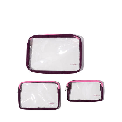 Baggallini Clear Travel Pouches Mulberry Color Block