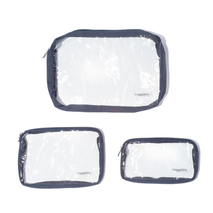 Baggallini Clear Travel Pouches French Navy Color Block