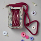 Julia Buxton Vegan Leather RFID Everywhere Crossbody Cellphone Wallet Bag Floral Blooms Fuchsia