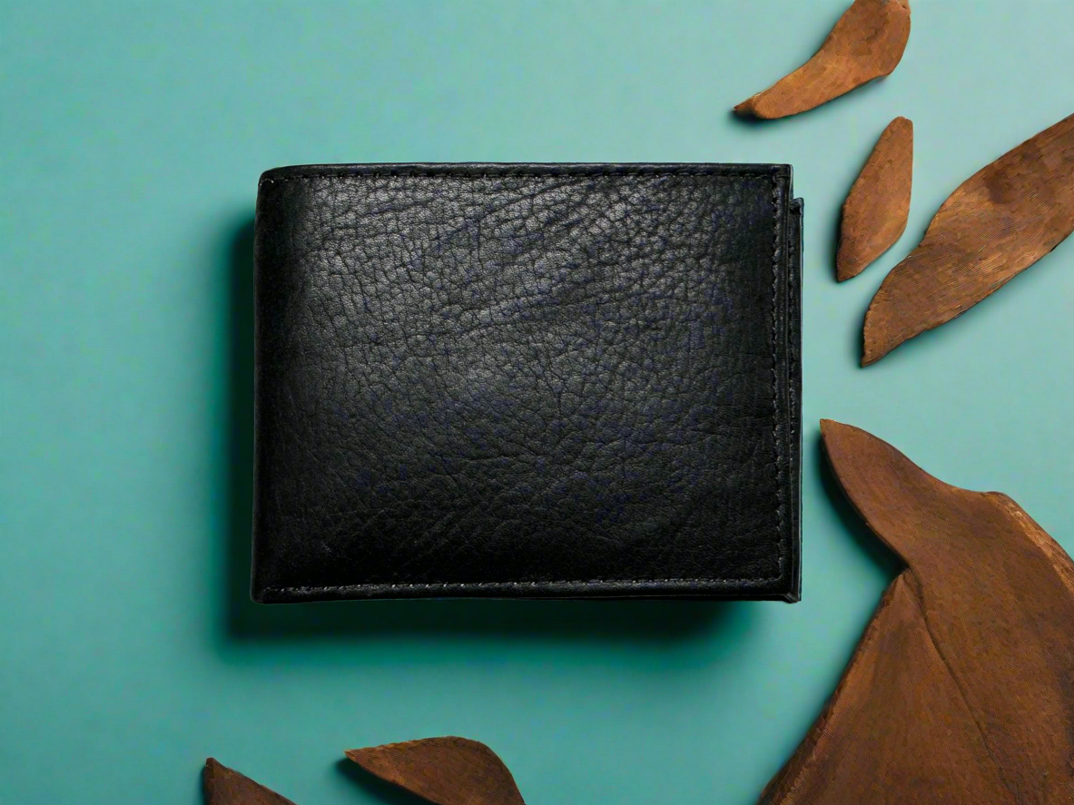 Lieber's Leather Slim Fold Wallet with RFID Blocking Card- $55