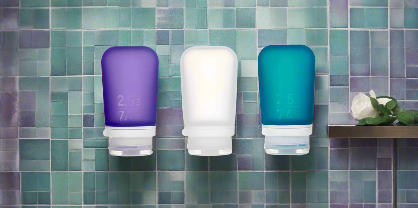 Humangear 2.5 oz GoToob+ 3-Pack Silicone 3-1-1 Toiletry Bottles (MEDIUM) - $28.00