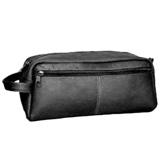 David King & Co. Large Leather Toiletry/Shave Bag Tan
