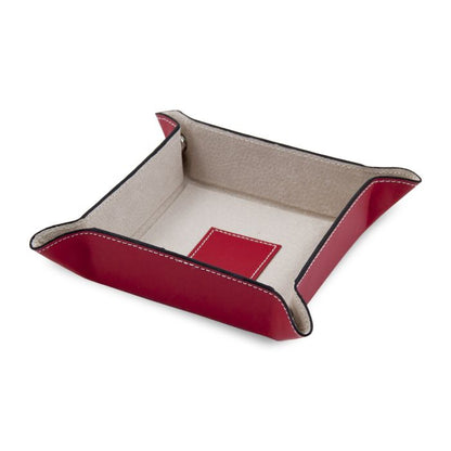 Snap Valet Tray with Leather Lining Red