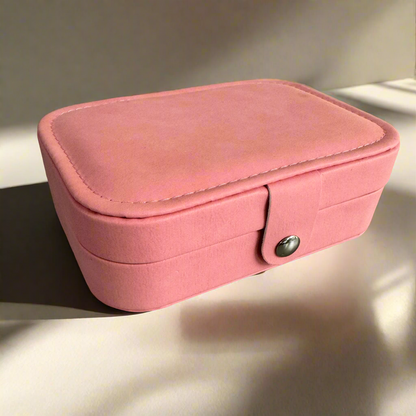 Faux Suede Jewelry Box with Mirror