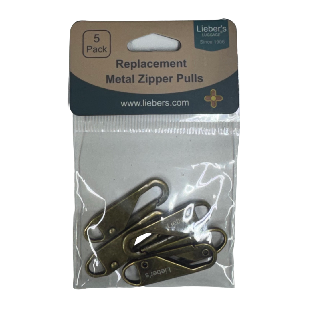 Lieber's Luggage® Set of 5 Metal Zipper Pulls Ancient Bronze