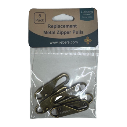 Lieber's Luggage® Set of 5 Metal Zipper Pulls Ancient Bronze
