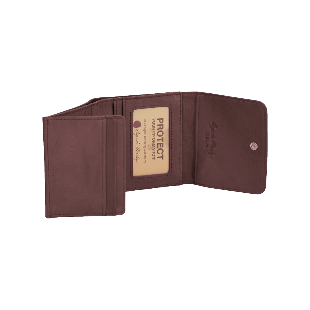 Osgoode Marley Leather RFID Zippered Mini Wallet- 1254 Espresso
