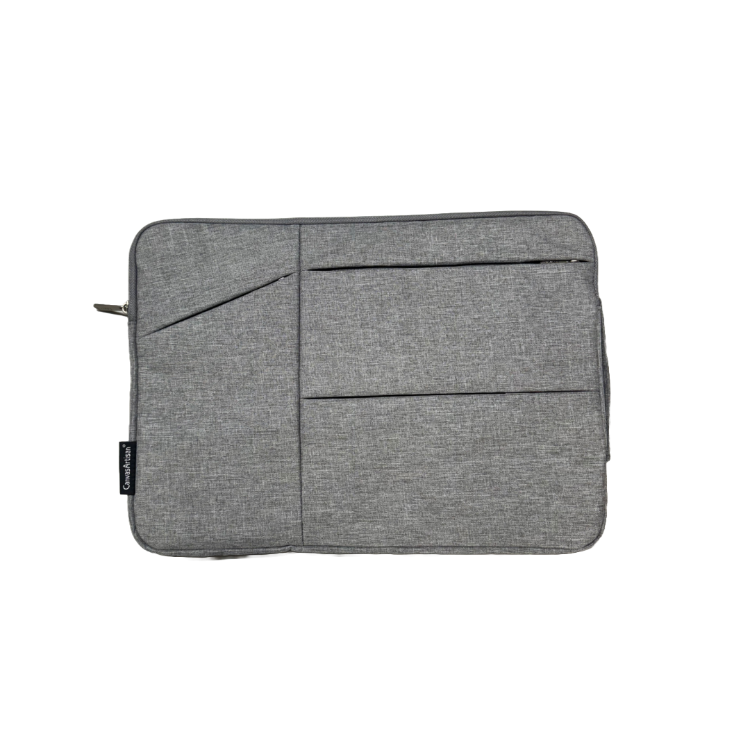 Artisan Canvas Padded Laptop Cover With 4 Zippered Exterior Pockets