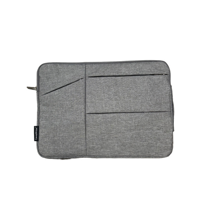Artisan Canvas Padded Laptop Cover With 4 Zippered Exterior Pockets Gray