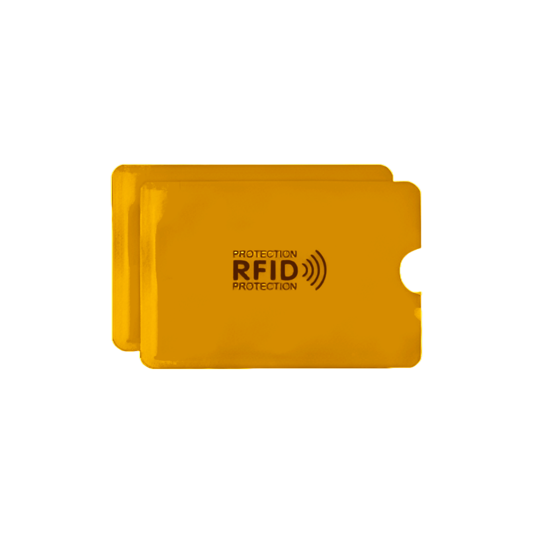 2-Pack RFID Blocking Credit Card Sleeves Gold