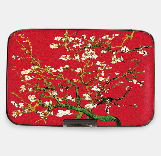 Monarque RFID Blocking Armored Wallet- Red Almond Blossom