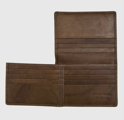 ili New York - Leather RFID blocking Men's Wallet with Side-Flip ID- 7725 Toffee