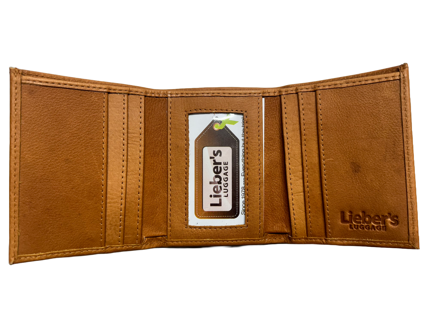 Lieber's Leather Trifold Wallet with RFID Blocking Card- $55