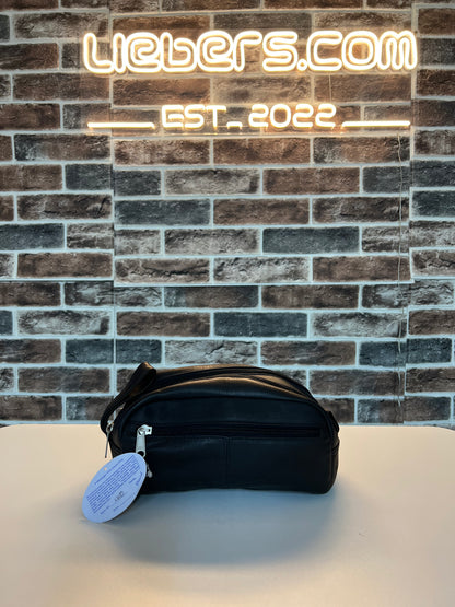 David King & Co. 418 Leather Small Double Toiletry/Shave Bag- $50