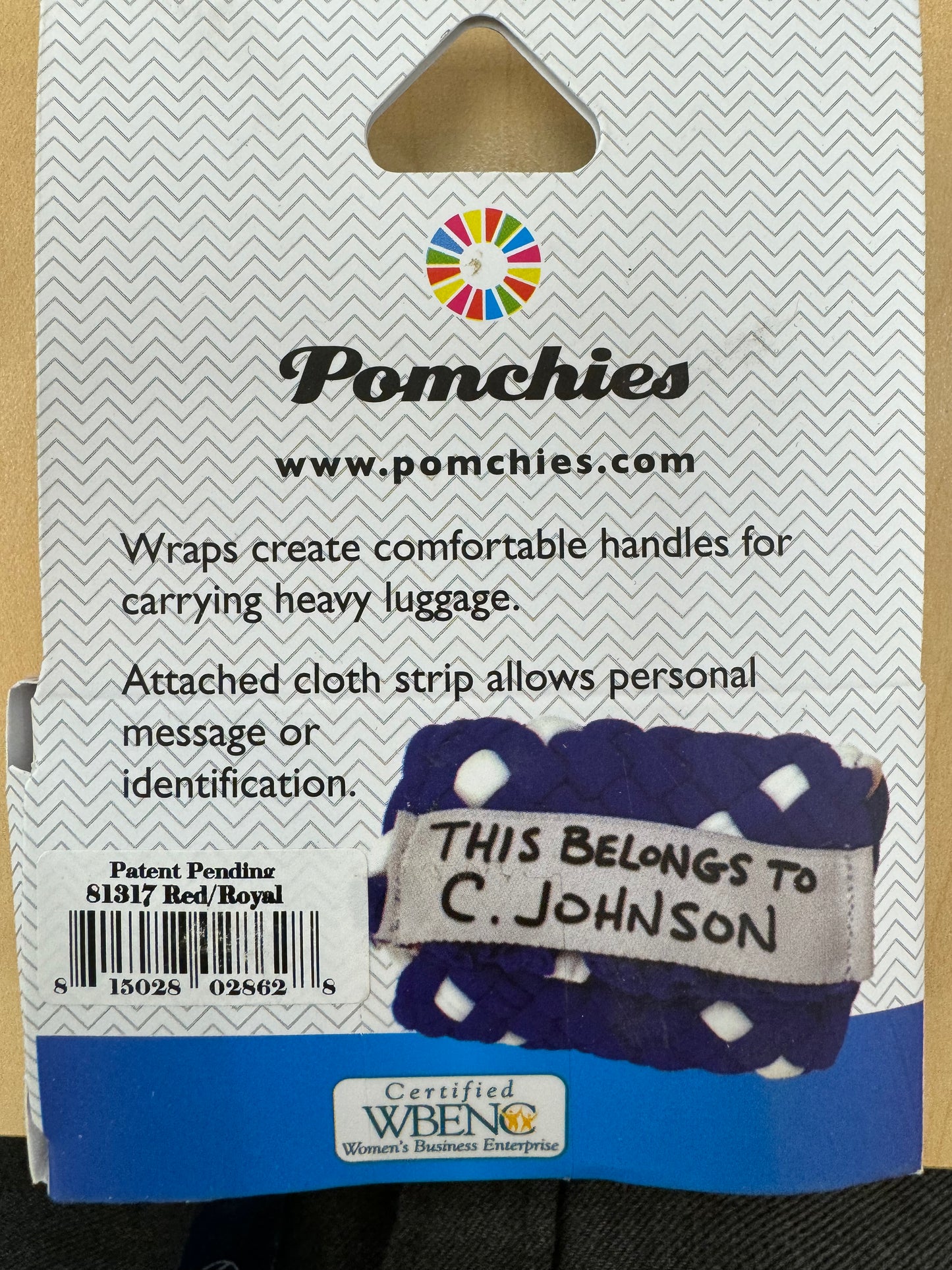 Pomchies LLC - Luggage Identifier Strap: Red/Royal