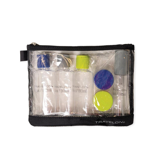 Travelon One Quart 3-1-1 Zip Clear Bag With Toiletry Bottles