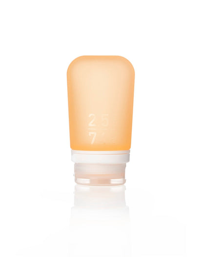 Humangear- 2.5 oz GoToob+ Silicone Toiletry 3-1-1 Bottle (MEDIUM) Orange