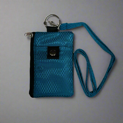 Small 4x3 RFID Card & ID Zippered Wallet Lanyard