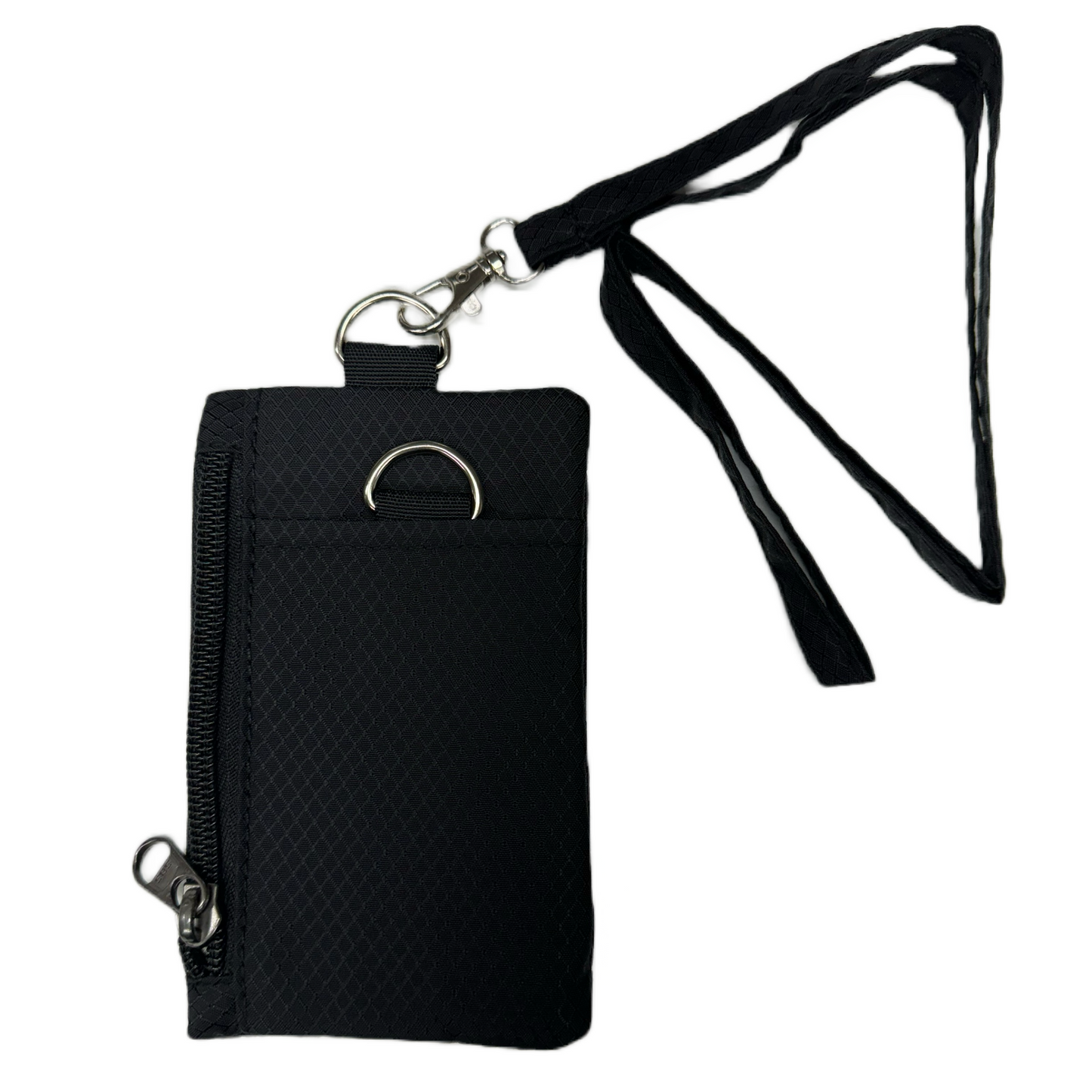 Medium RFID Credit Card & ID Zippered Wallet With Removable Lanyard - 5 x 3 inches