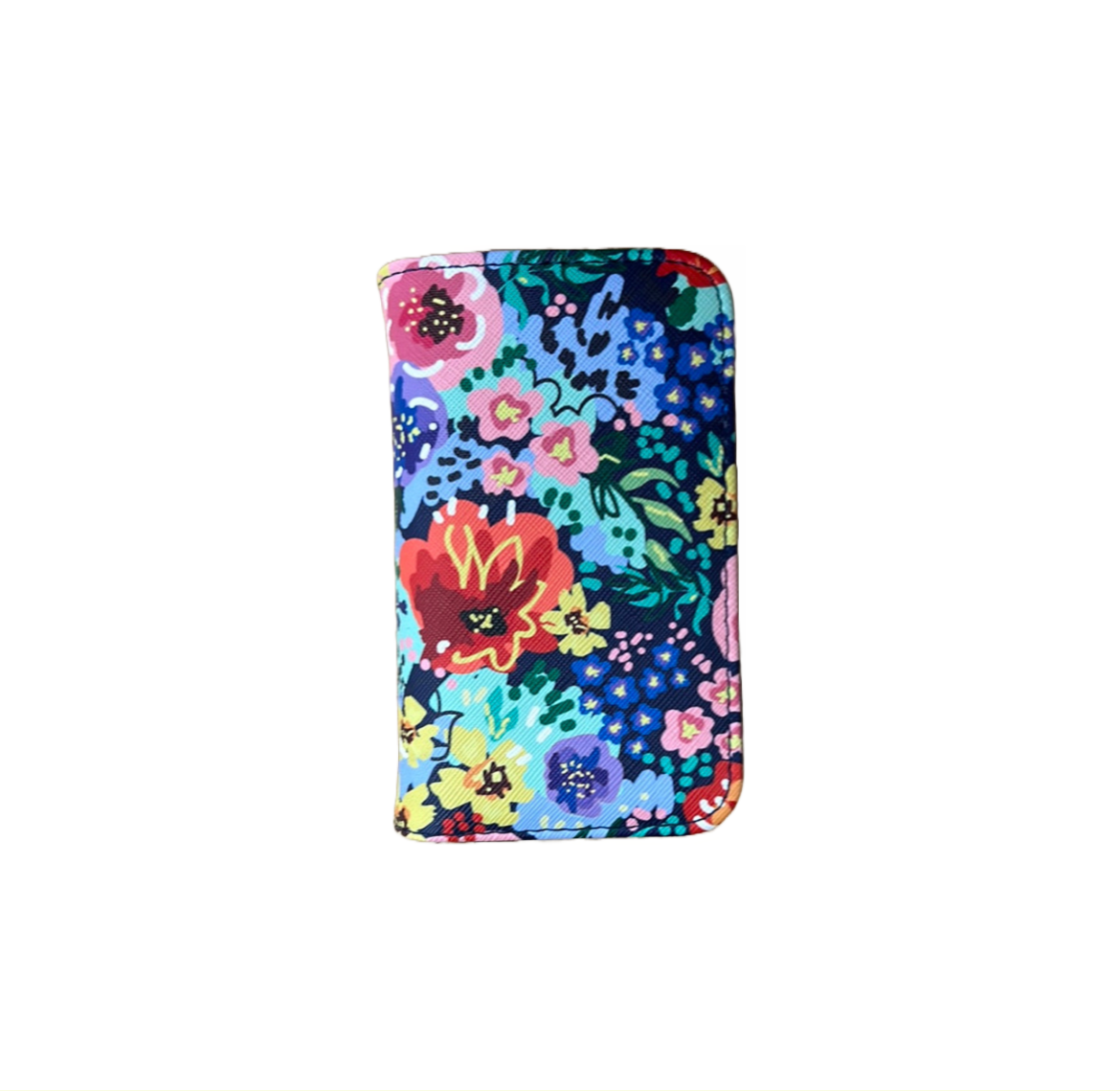 On Sale- Buxton Snap Card Case-Floral Impressionist-Vegan Leather