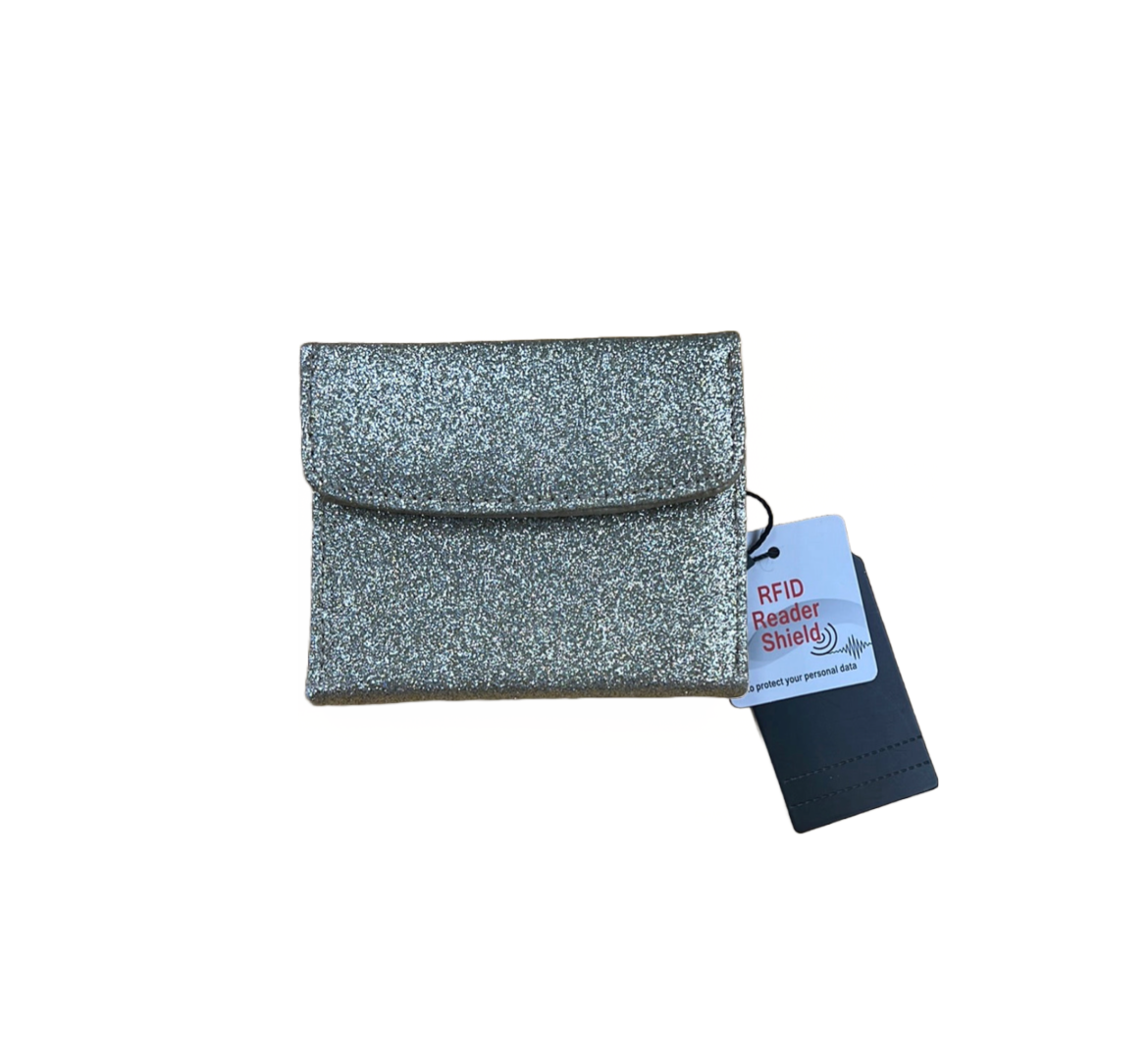 On Sale- Buxton Mini Trifold-Sparkle-Vegan Leather