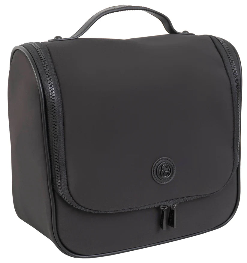 Joan & David High Density Sport Nylon Hanging Toiletry Organizer Bag with 3-1-1 Bag Black