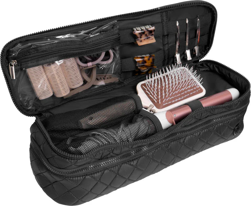 Joan & David Diamond Quilted Hair Tool Zippered Travel Carrying Case