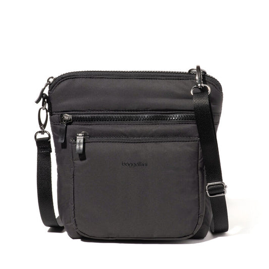 Baggallini Modern Pocket RFID Crossbody Midnight Blossom Print