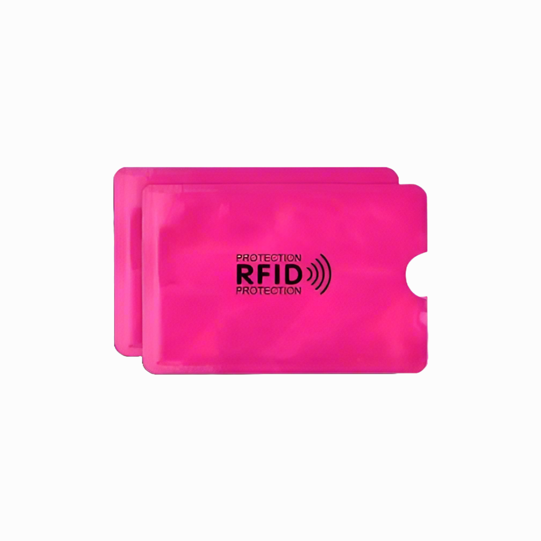 2-Pack RFID Blocking Credit Card Sleeves Hot Pink Magenta