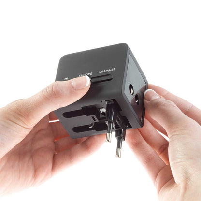 International Adapter Cube with Dual USB Chargers