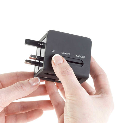 International Adapter Cube with Dual USB Chargers