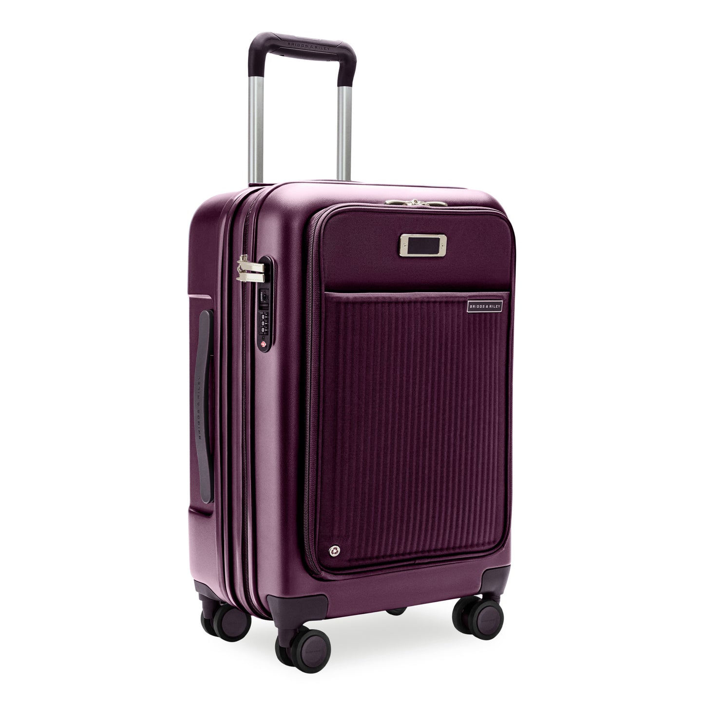 Briggs and Riley Sympatico Essential 22" Front Pocket Carry-On Hardsided Expandable Spinner Plum