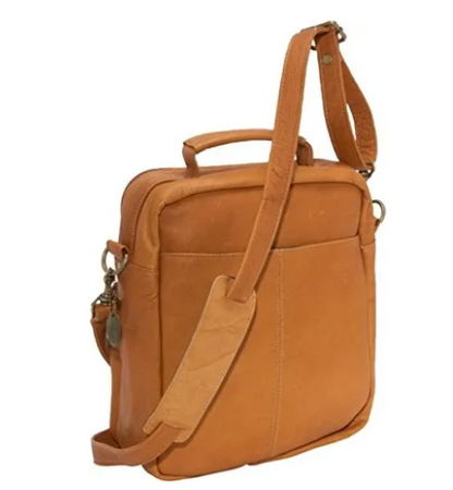 David King & Co. 454 Leather Large Cross Body Bag With Top Handle- $140