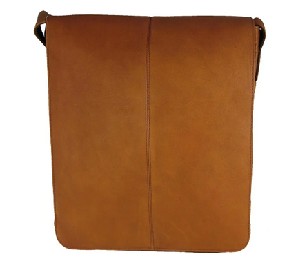 David King & Co. 145 Leather Small Vertical Messenger Bag- $120 Tan