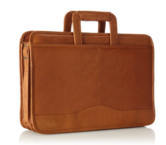 David King & Co. 134 Leather Triple Gusset Drop Handle Briefcase- $145